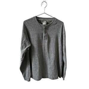 Northern Valley Waffle Knit Henley Shirt 2XL Gray Long Sleeve Thermal Casual